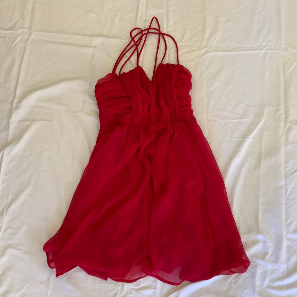 Free People Chiffon Hot Pink Dress
